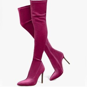 NEW - Cozivwaiy Thigh High Stretch Boots Pointed Toe Over Knee Boots Stiletto